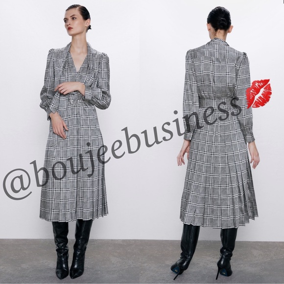 ZARA BNWT Printed Dress with Belt - Picture 2 of 5